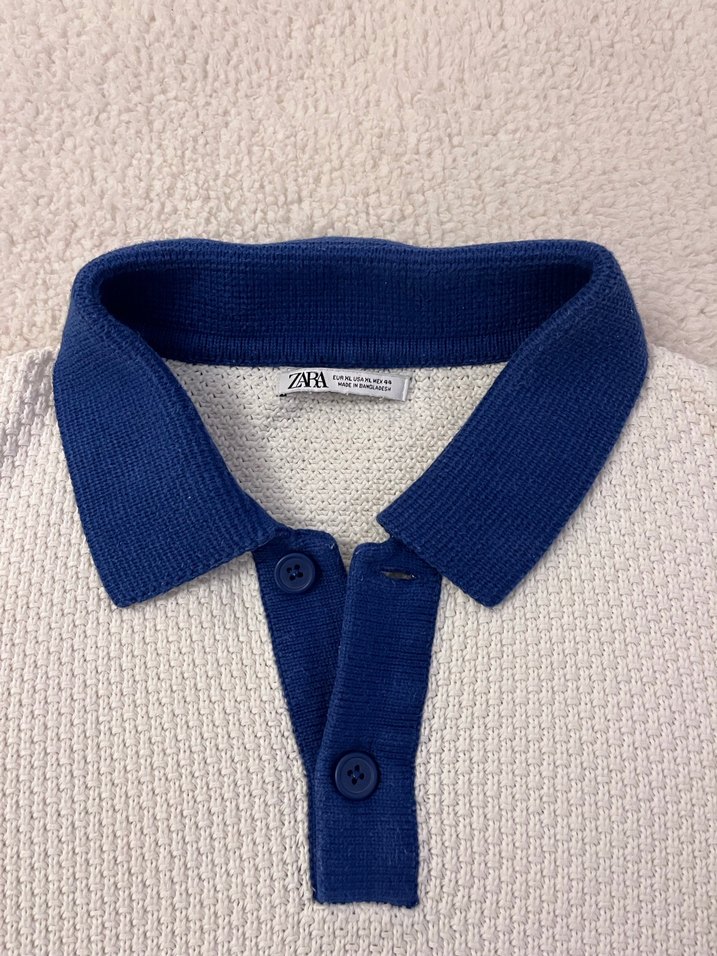 Zara Erkek Beyaz Polo Tişört - Görsel 2