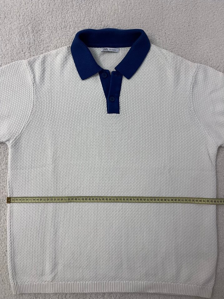 Zara Erkek Beyaz Polo Tişört - Görsel 5