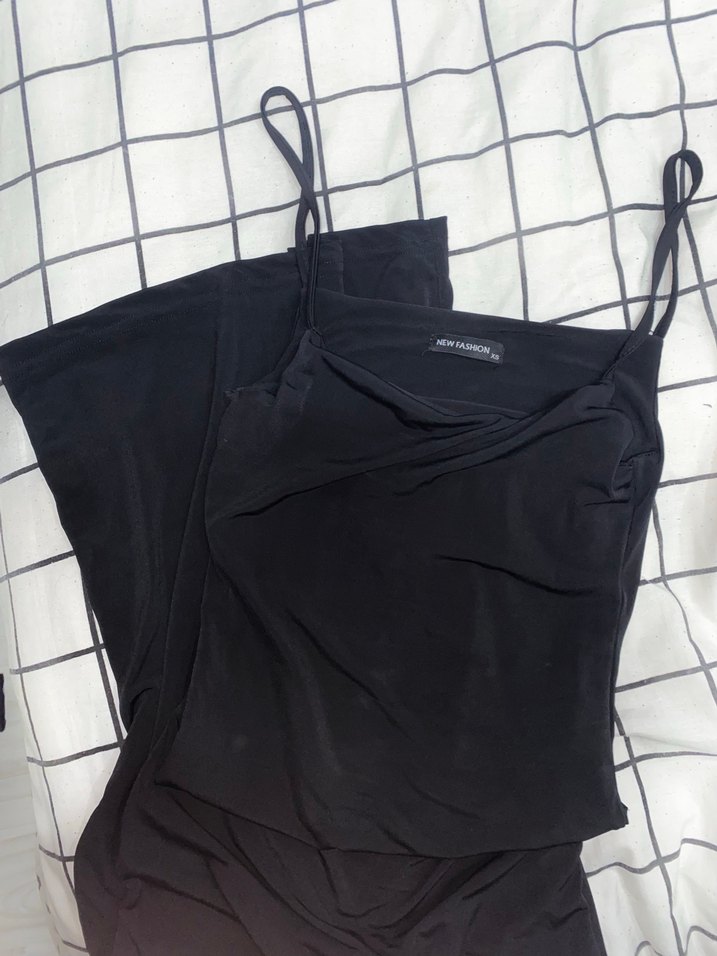 Siyah Straplez Uzun Kadın Elbise - Görsel 2