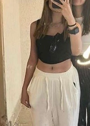 Kadın siyah Midi Straplez Crop Top - Görsel 2