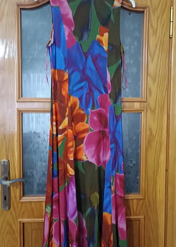 Renkli Bohem Uzun Elbise - Görsel 2