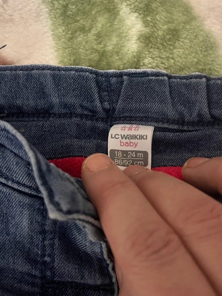 Pembe içi polarlı Denim Pantolon - Görsel 2