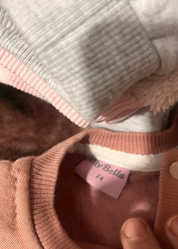 Kız Bebek Peluş Detaylı Pembe Takım - Görsel 2