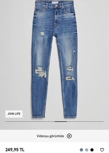 Bershka Yırtık Detaylı Skinny Jean - Görsel 4