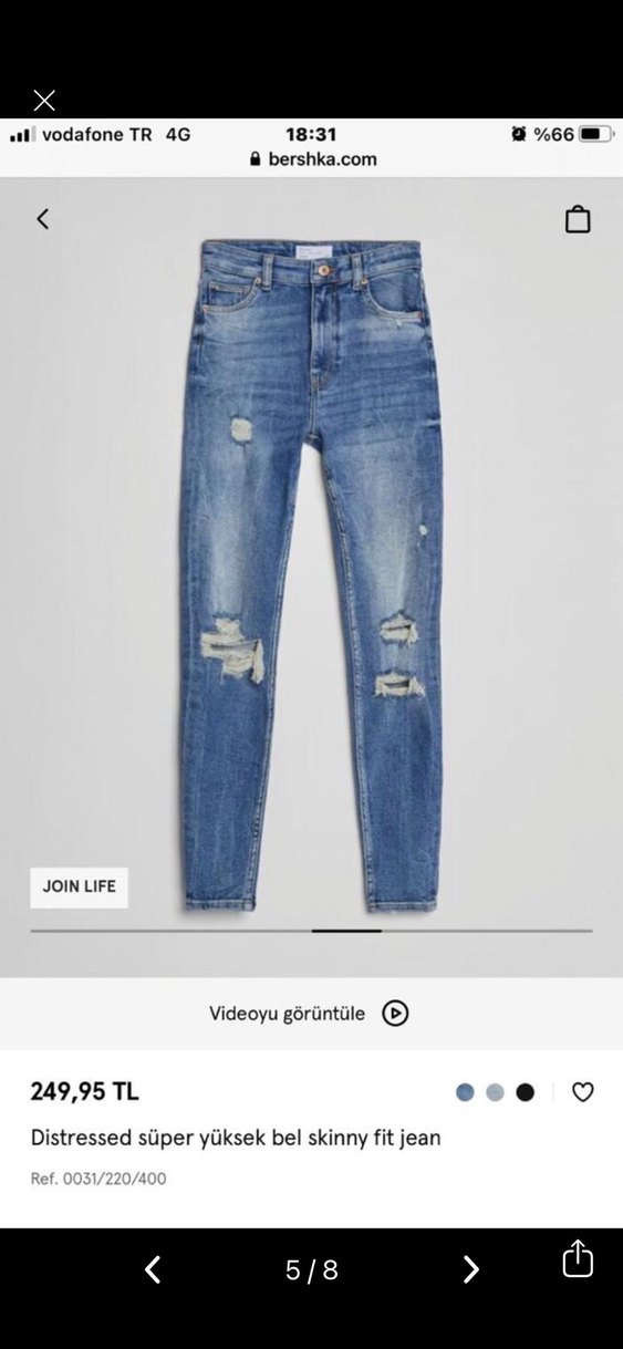 Bershka Yırtık Detaylı Skinny Jean - Görsel 4