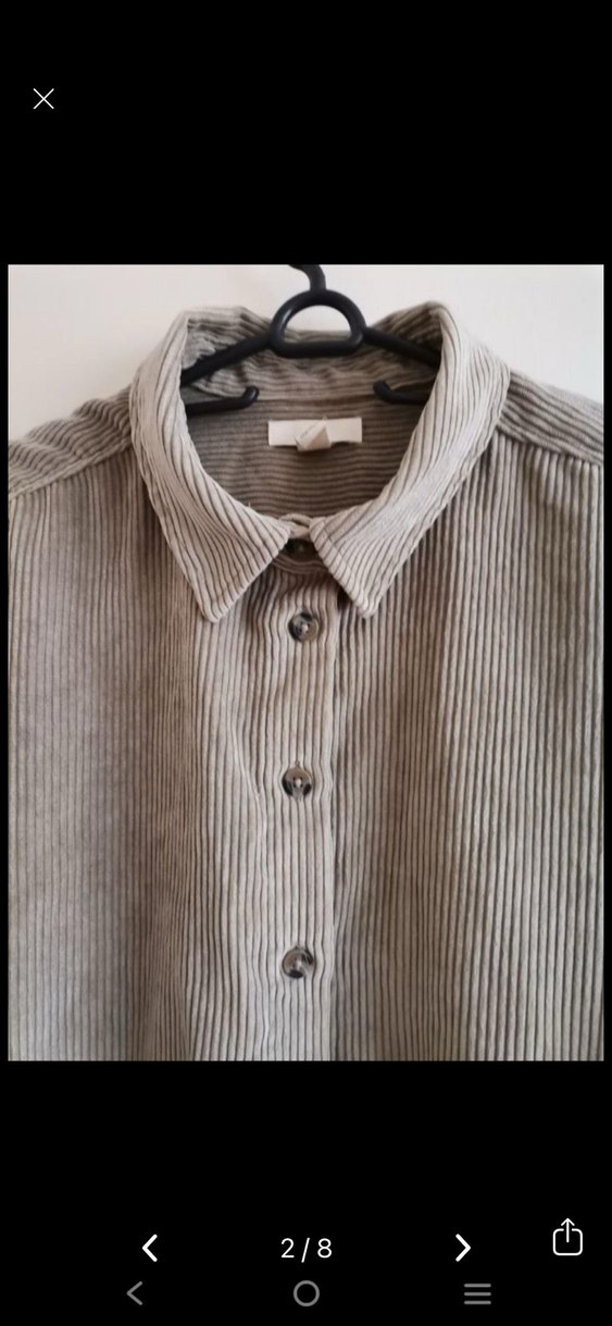 Bej Kadın Kadife Uzun Kollu Gömlek - Görsel 2