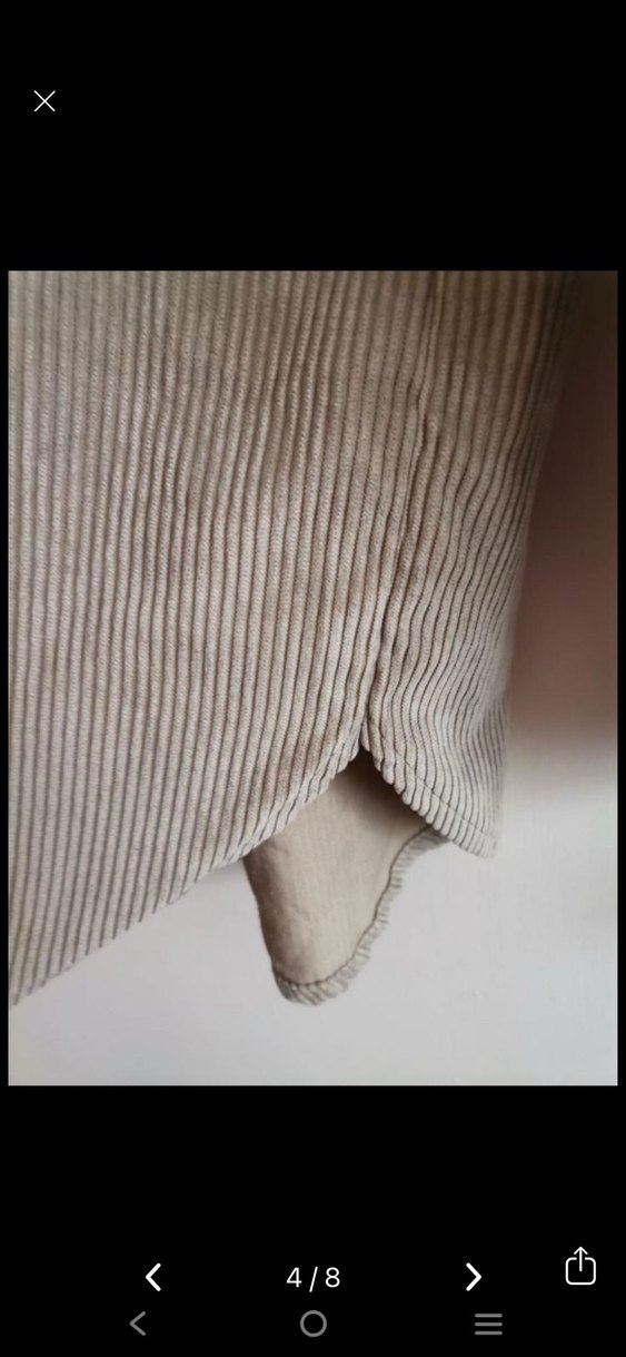 Bej Kadın Kadife Uzun Kollu Gömlek - Görsel 4