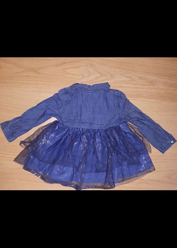 Kız Çocuk Lacivert Denim Elbise - Görsel 2