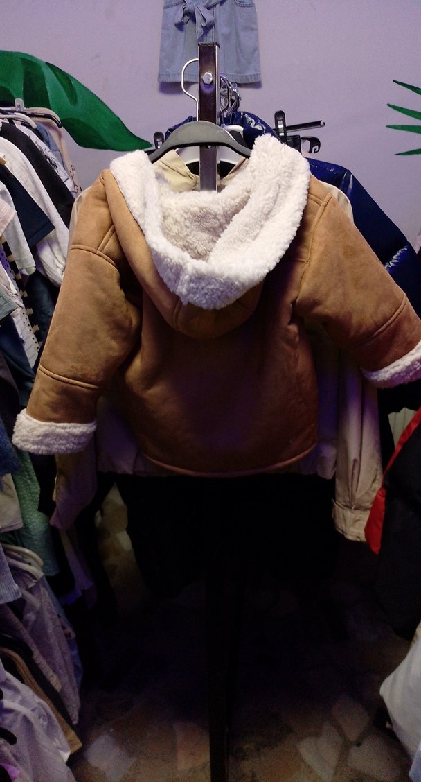 Bej Erkek Çocuk Süet Düğmeli Kaban - Görsel 2