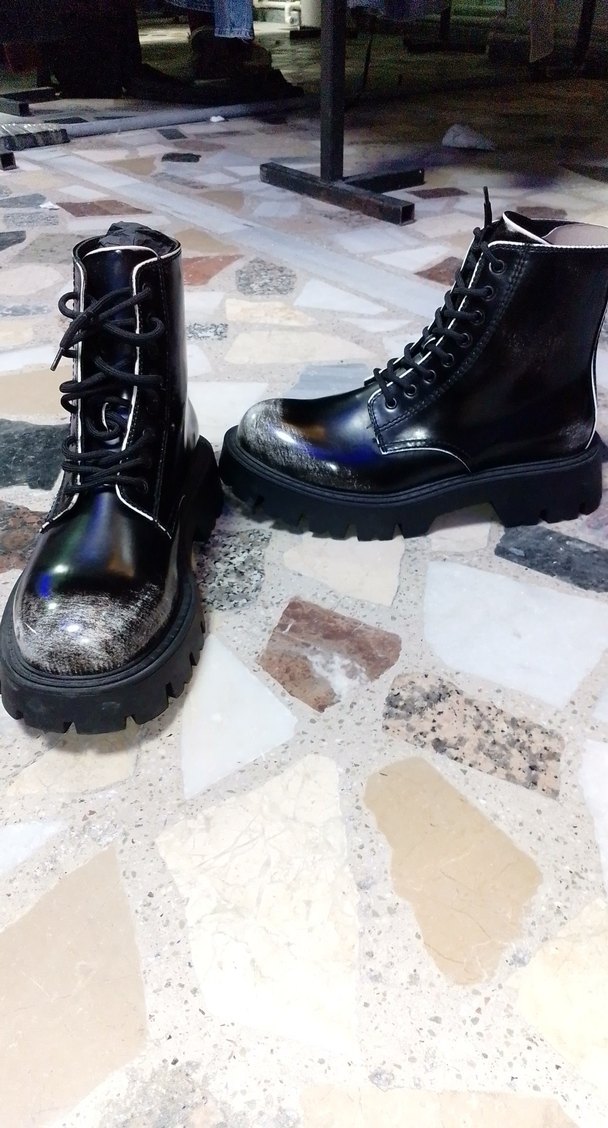 Siyah Rugan Deri Stiletto Topuklu Bot - Görsel 3