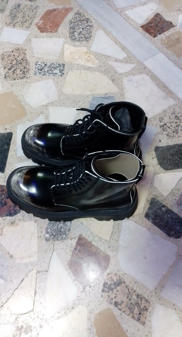 Siyah Rugan Deri Stiletto Topuklu Bot - Görsel 2