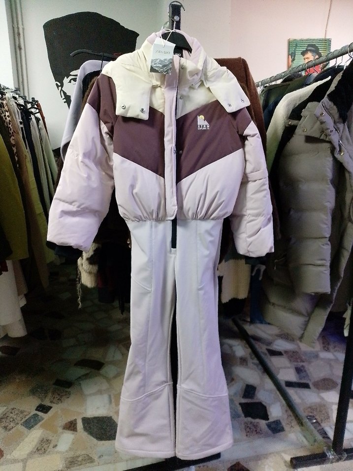 Kız Bebek Kürklü Bej Kayak Tulumu - Görsel 2