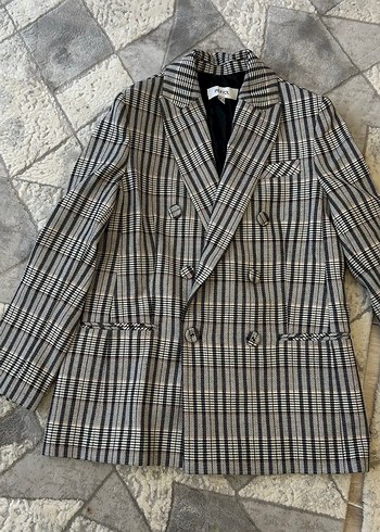 İpekyol Gri Kareli Kadın Blazer - Görsel 3