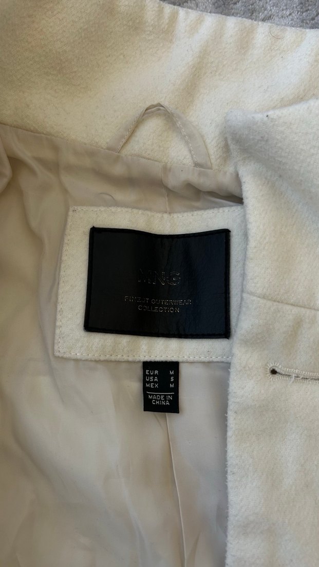 Mango Düğmeli Beyaz Midi Trençkot - Görsel 3