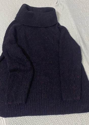 xl Beden Kadın Gri Yün Boğazlı Kazak