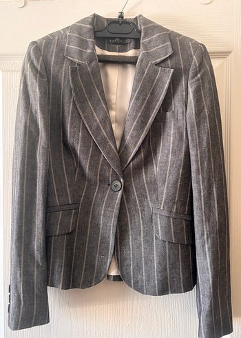 Çizgili Gri Kadın Ofis Takımı - Görsel 4