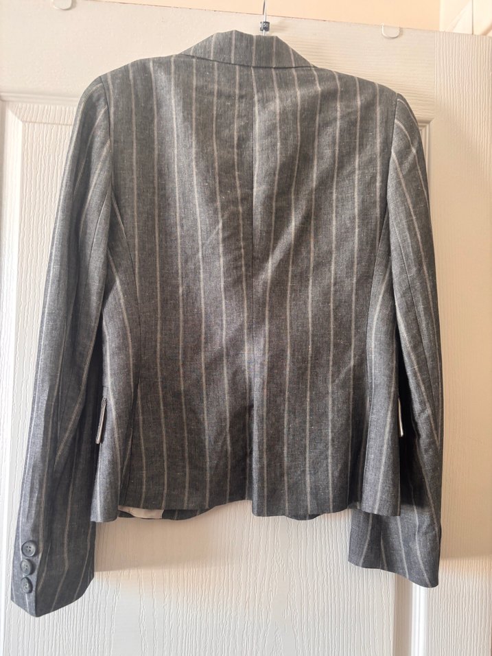 Çizgili Gri Kadın Ofis Takımı - Görsel 2