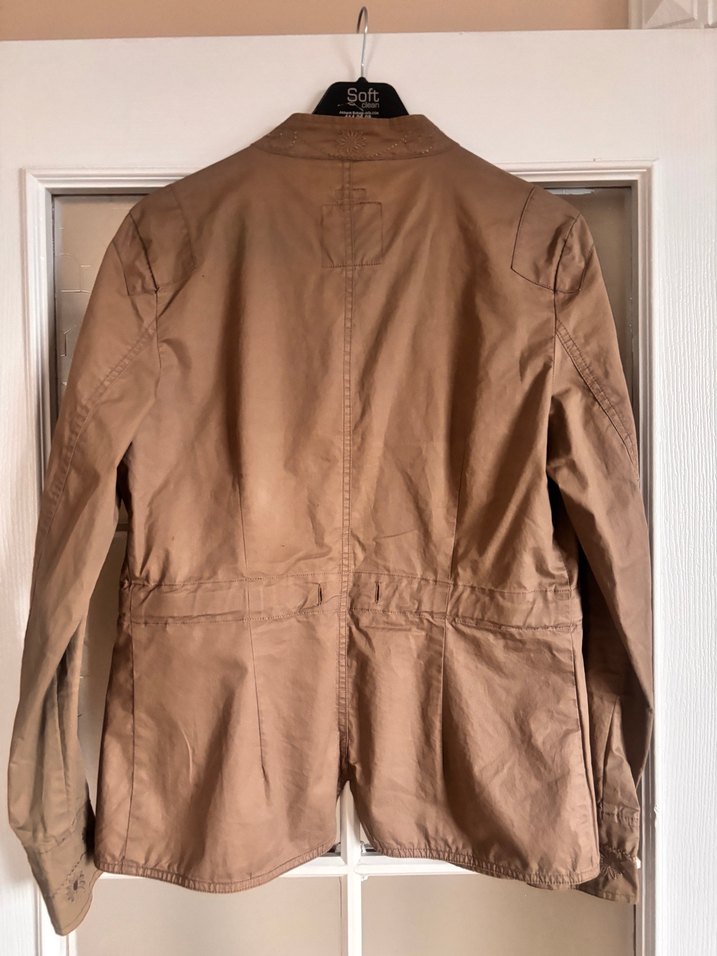 Açık kahve  Düğmeli Kadın Keten Ceket - Görsel 2