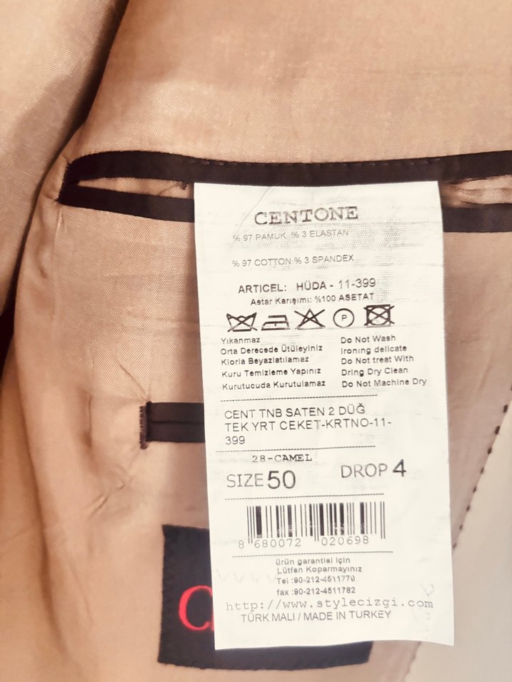 Bej Düğmeli Erkek Takım Ceketi - Görsel 3