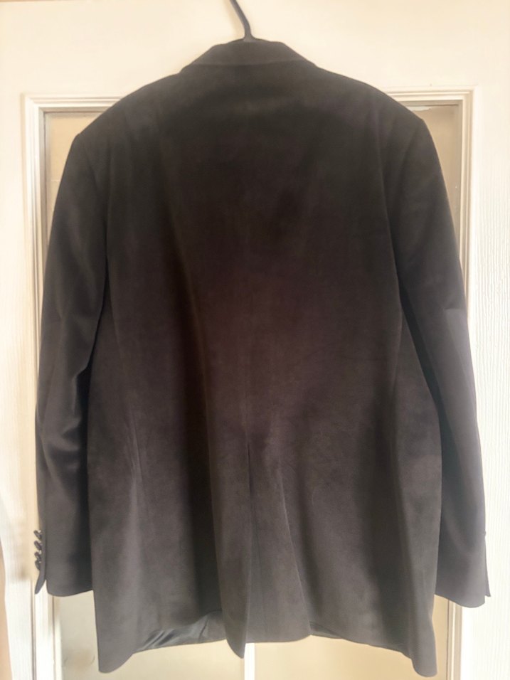 Düğmeli Siyah Süet Erkek Ceket - Görsel 2