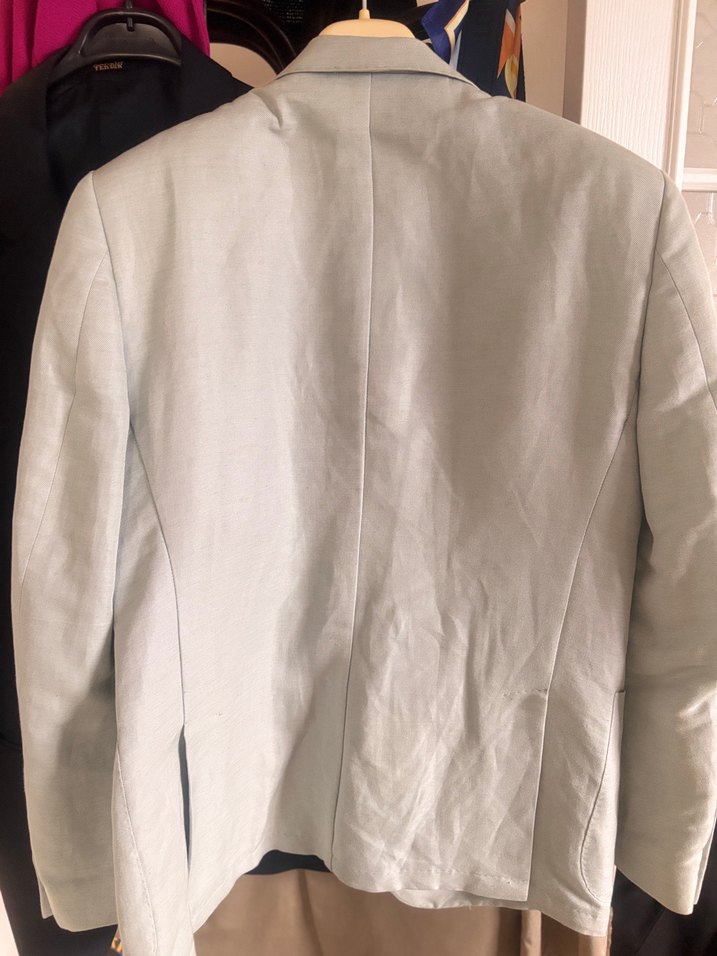 Açık mavi  Erkek Düğmeli Ceket, Notch Yaka, Normal Boy - Görsel 4