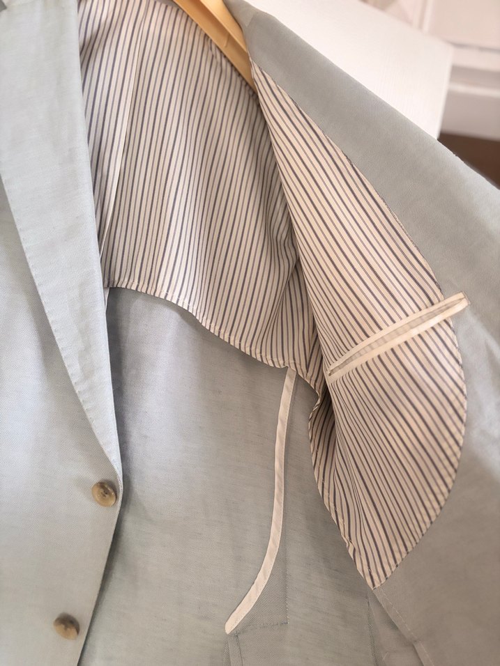 Açık mavi  Erkek Düğmeli Ceket, Notch Yaka, Normal Boy - Görsel 3