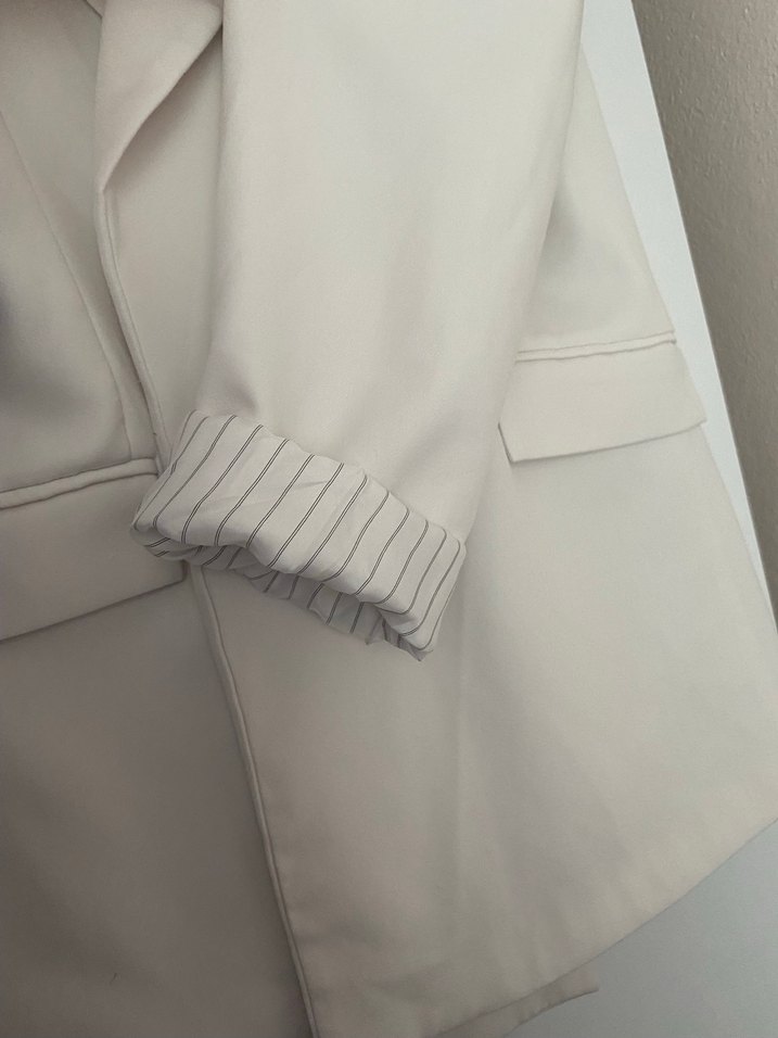 Beyaz Kadın  Blazer Ceket - Görsel 2