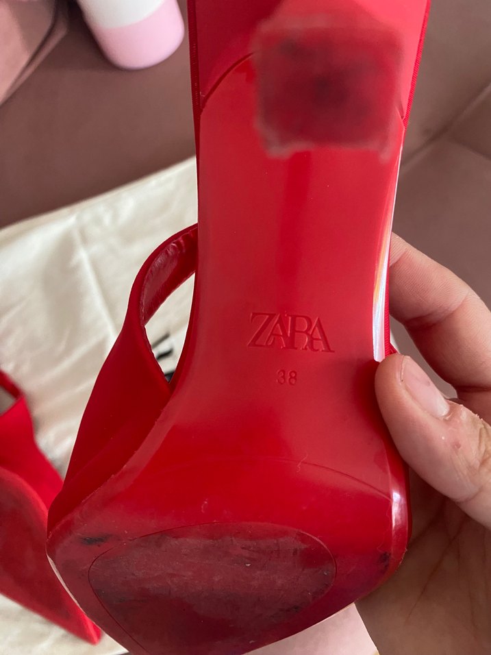 Kırmızı Kadın Stiletto Topuklu Ayakkabı - Görsel 4