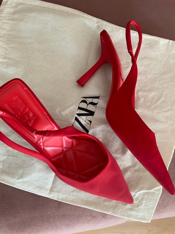 Kırmızı Kadın Stiletto Topuklu Ayakkabı - Görsel 2