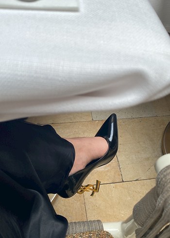 36 Beden altın Renk Siyah Rugan Stiletto Topuklu Kadın Ayakkabı
