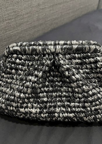 Gri Örgü Kadın Portföy Çanta - Görsel 2