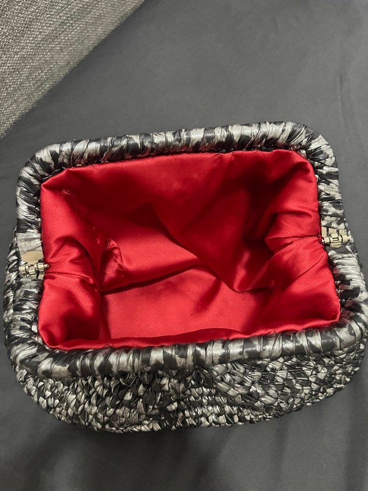 Gri Örgü Kadın Portföy Çanta - Görsel 3