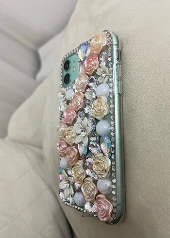 11 kılıf Çiçekli ve Payetli Çok Renkli Telefon Kılıfı - Görsel 4
