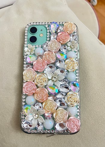 11 kılıf Çiçekli ve Payetli Çok Renkli Telefon Kılıfı - Görsel 2