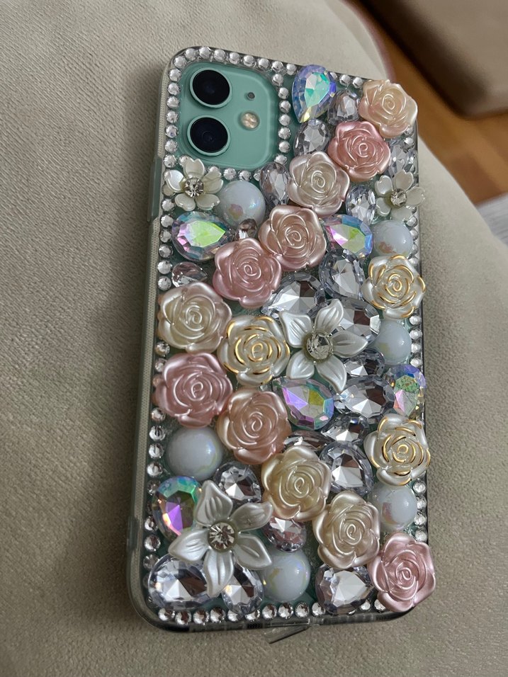 11 kılıf Çiçekli ve Payetli Çok Renkli Telefon Kılıfı - Görsel 3