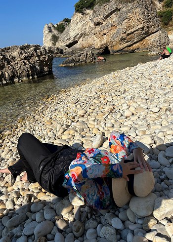 Manuka tesettür mayomKadın Çok Renkli Bağlama Desenli Uzun Kollu - Görsel 6