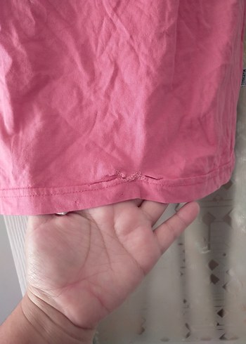 l Beden pembe Renk Pembe Payetli Baskılı Tişört