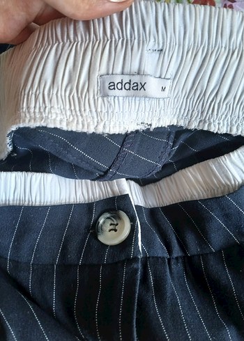 Lacivert Çizgili Keten Pilili Pantolon - Görsel 6