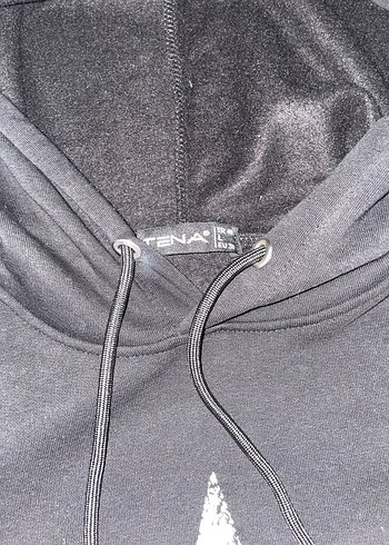 l Beden siyah Renk yıldız Detaylı Siyah Baskılı Sweatshirt