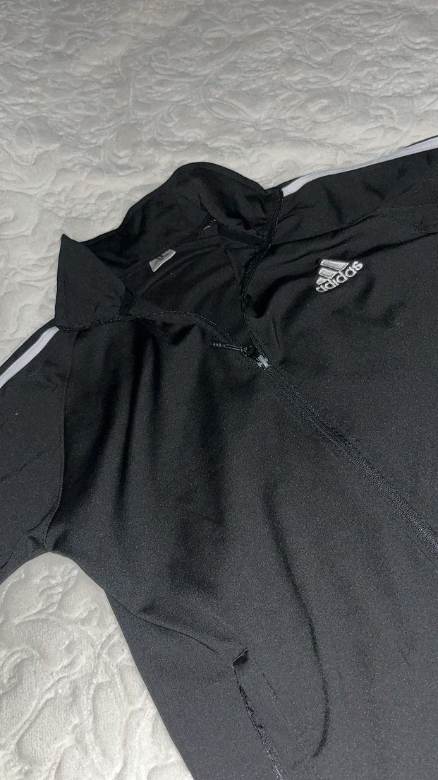 Siyah Adidas Fermuarlı Sweatshirt - Görsel 5