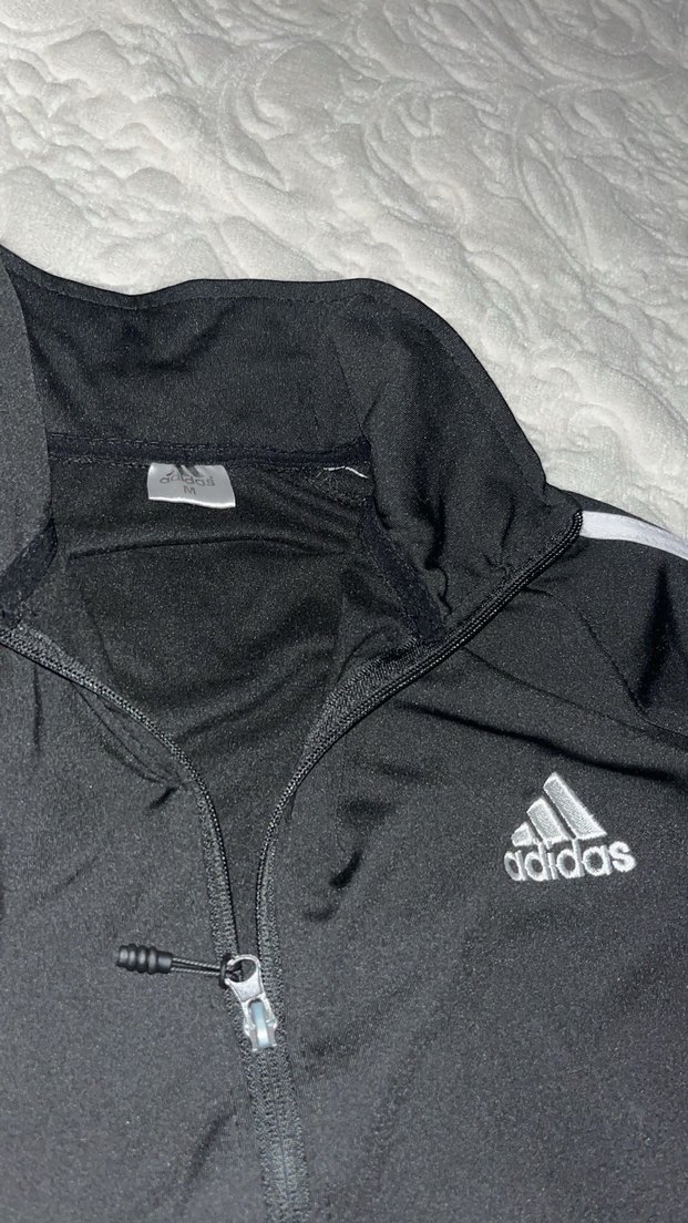Siyah Adidas Fermuarlı Sweatshirt - Görsel 3