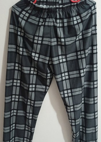 Gri Kareli Kadın Düğmeli Pijama Takımı - Görsel 4