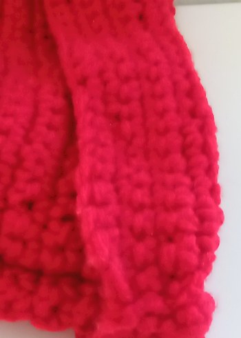 Kırmızı Örgü Kadın Bere - Görsel 4