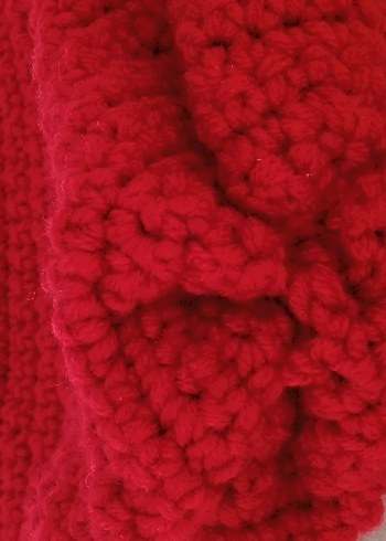 Kırmızı Örgü Kadın Bere - Görsel 3