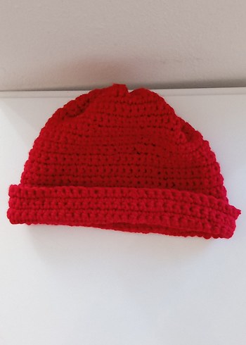 Kırmızı Örgü Kadın Bere - Görsel 2