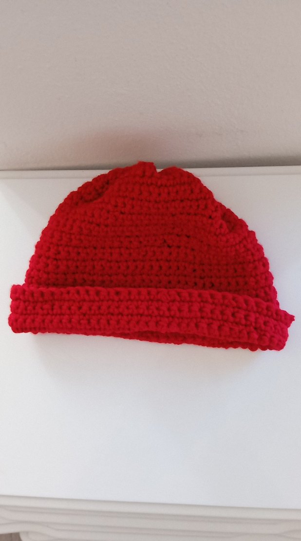 Kırmızı Örgü Kadın Bere - Görsel 2