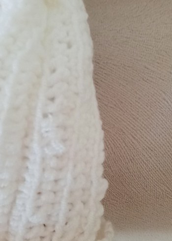 Beyaz Örgü Kadın Bere - Görsel 6