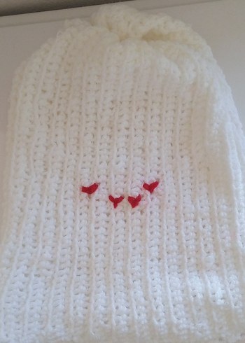 Beyaz Örgü Kadın Bere - Görsel 2