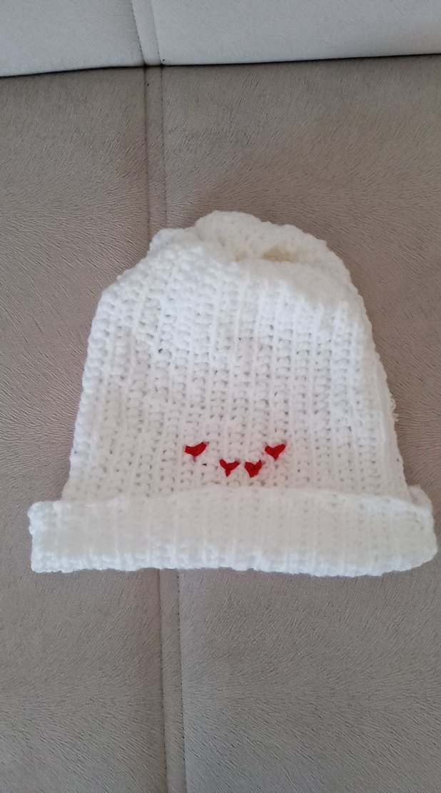 Beyaz Örgü Kadın Bere - Görsel 4