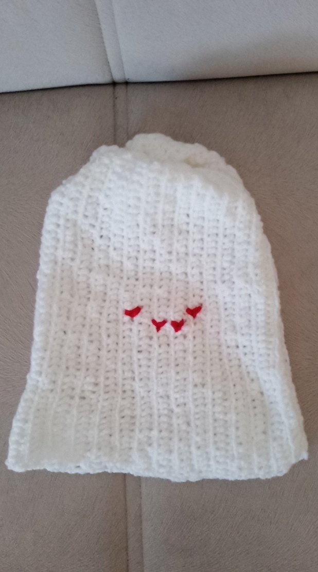 Beyaz Örgü Kadın Bere - Görsel 3